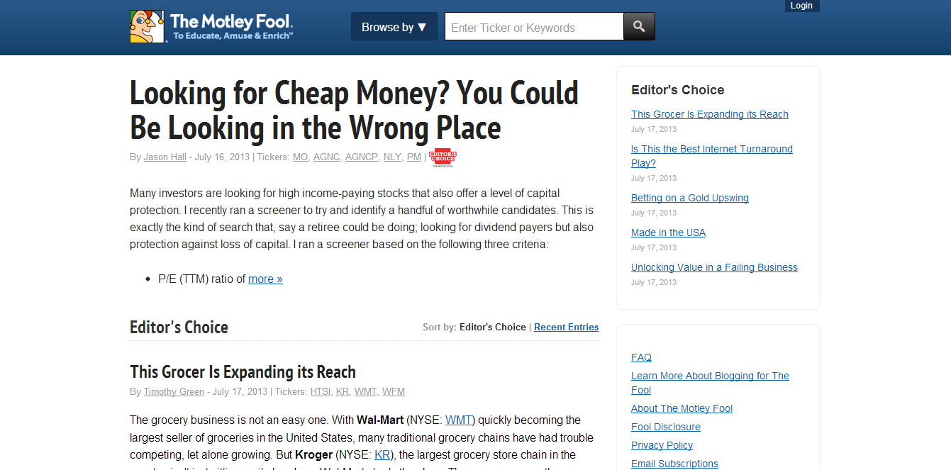 The Motley Fool Blogging Network