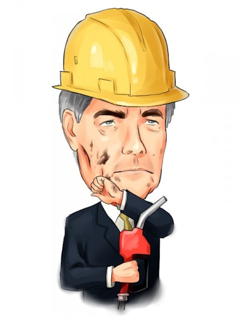 Rex W. Tillerson with gas pump