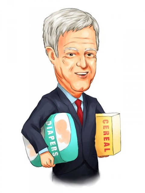 Mario Gabelli with cereal box