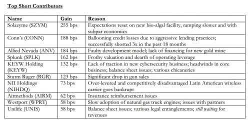 Raging Capital Investor Letter Short Positions