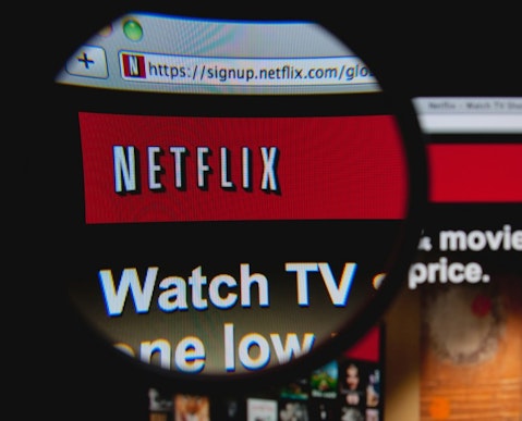 Netflix, Inc. (NASDAQ:NFLX), Homepage, Provider, Sing, logo, magnifying glass, website