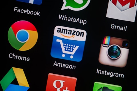 Amazon.com, Inc. (NASDAQ:AMZN), icon, app, mobile screen, shop, logo, website, sign, symbol