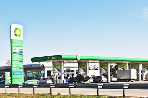 BP plc (ADR) (NYSE:BP), British Petroleum, Gas station, Fuel, Oil, Logo, Sign,