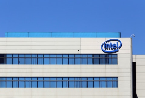 Intel Corporation (NASDAQ:INTC), Logo, Sign, Building, Headquarters, Symbol