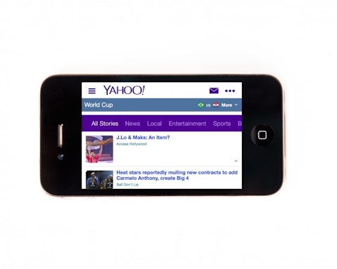 Yahoo! Inc. (NASDAQ:YHOO), homepage on iPhone, mail, news, website, browser