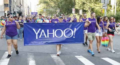 Yahoo! Inc. (NASDAQ:YHOO), Yahoo flag, Sign, Pride Parade, logo, march, Human Rights,