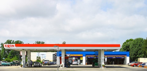 Exxon Mobil Corporation (NYSE:XOM), Gas Station, Oil, Fuel, Logo, Sign,
