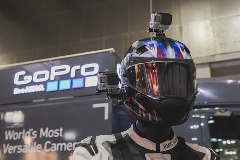 GoPro Inc (NASDAQ:GPRO), Camera, Sign, Brand, Bike, Riders, international motorcycle exhibition