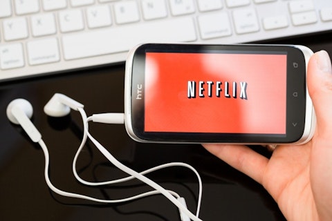 Netflix, Inc. (NASDAQ:NFLX), Netflix service, logo, phone, htc, symbol, sign, red