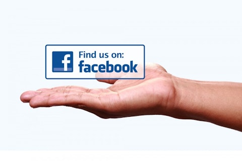 Facebook Inc (NASDAQ:FB), "find us on facebook" hand showing, icon, website, social network