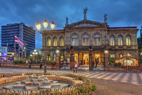 costa, rica, san, jose, theater, theatre, night, sunset, teatro, america, travel, central, old, open, people, twilight, of, architecture, fountain, neoclassical, square, latin,10 Countries that have the Happiest Students in the World 