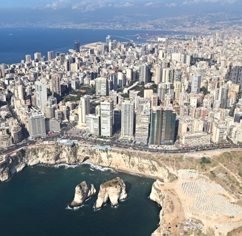 beirut, lebanon, view, rocks, urban, street, middle eastern, coast, aerial, raouche, apartments, seaside, middle east, travel, 11 Most Expensive Countries in Asia
