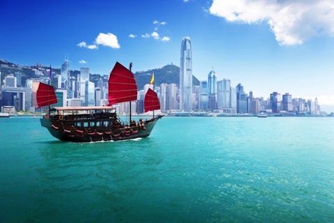 Hong Kong boat junk hongkong landmark kowloon china