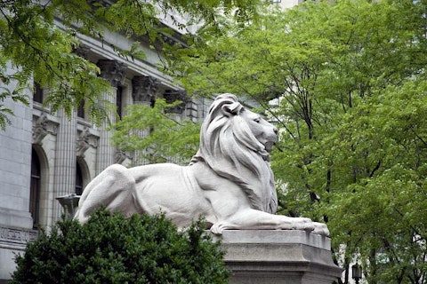 New York City Library Lion by sculptor Edward Clark Potter were dedicated in 1911.