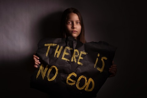Atheism, no god sign