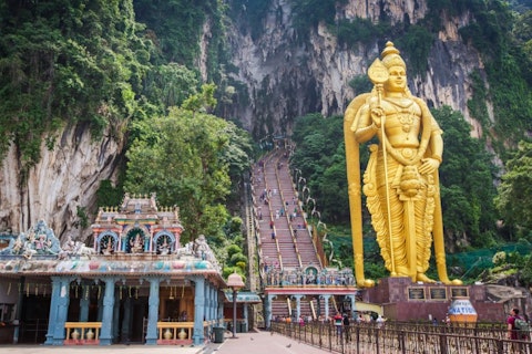 The Batu Caves and the colossal statue of Lord Murugan