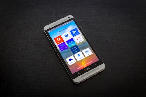 phone with apps on screen