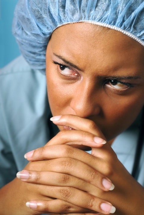 doctor, upset, african, tired, american, medical, stress, black, young, mad, woman, pain, facial, despair, hands, emotional, failure, expression, frustration, trouble, 11 Worse States to Be A Nurse