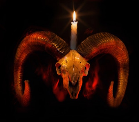 cult, dead, black, magic, satan, goat, ritual, ram, skull, fire, evil, closeup, isolated, devil, white, rock, red, symbol, head, baphometh, light, demon, mythology, freemasonry,11 Most Infamous Cults and Cult Leaders in American History
