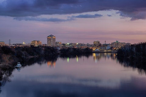  alabama, downtown, nobody, capitol, river, montgomery, horizontal, trees, night, outside, dusk, twilight, clouds, pink, purple, reflection, blue, outdoors, buildings, sky, water, office, banks, cityscape, capital 20 Most Religious Cities In The United States