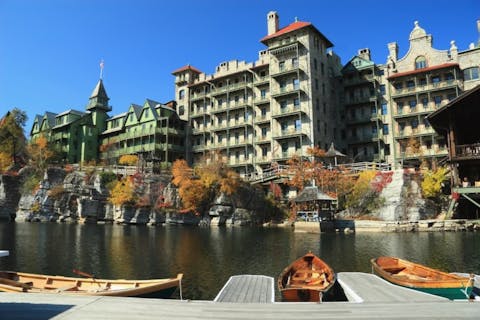 Shawangunk Mountains of New York, autumn, boat, cliff, colorful, destination, dock, fall, gazebo, hotel, house, lake, leaves, mohonk, mountain, new, people, preserve, reflections, resort, upstate The 11 Best Places to Stay in Upstate New York