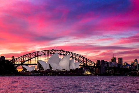 sydney, harbour, australia, sidney, australian, sunset, view, night, evening, opera, travel, illuminated, business, skyline, twilight, tourist, architecture, concert, house, bay,