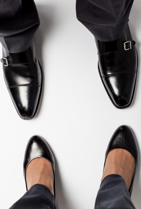 foot, business, concept, suit, executive, businesswoman, closeup, human, floor, unrecognizable, white, pair, corporate, pose, adult, stand, workout, male, versus, footwear,