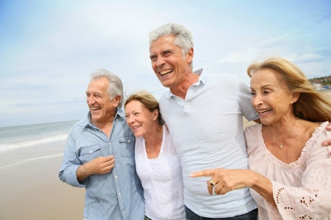 old, group, friends, leisure, fun, years, european, happiness, embracing, walking, 60-65, people, caucasian, elderly, women, togetherness, holidays, lifestyle, beach, 11 US Cities with the Most Pleasant Weather for Retirees 