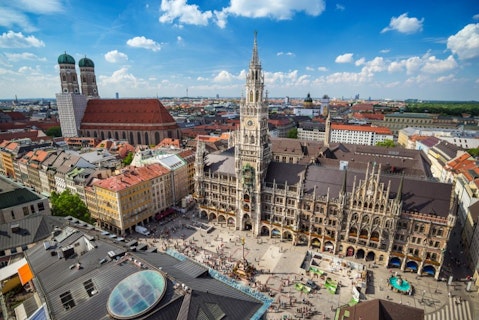 munich, marienplatz, aerial, square, town, view, landmark, attraction, skyline, germany, frauenkirche, bavaria, hall, building, church, famous, architecture, city, munchen, europe, 11 Countries with Highest Foreign Born Population