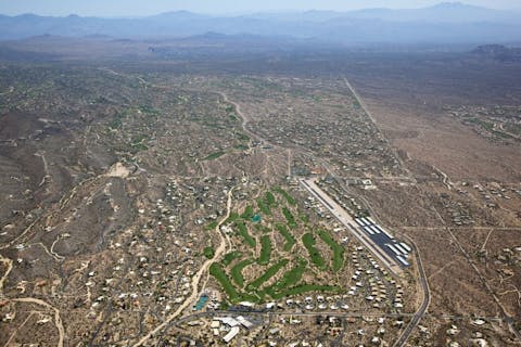 arizona, desert, airport, hiking, trails, aerial, rooftops, four peaks, golf courses, upscale, roads, fairway, recreation, elevated, wash, over, homes, scottsdale, above, terrain, 10 Most Expensive Cities to Live in Arizona