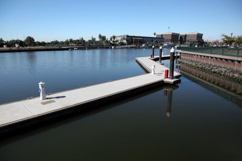 stockton, california, america, building, nobody, park, river, travel, small, dock, reflection, architecture, vanishing, exterior, american, cityscape, downtown, town, landing,