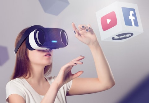 VR Headset, FB, GOOGL, activity, ar, augmented, computer, content, device, digital, dimensional, electronics, emotion, equipment, experience, facebook, female, gadget, gamer, gaming, glasses, goggles, hands, headset, helmet, illusion, immersion, interactive, leisure, logo, looking, network, platform, pointing, presence, reality, simulator, social, space, steam, technology, touch, video, virtual, virtuality, visual, vr, watching, wearable, woman, youtube
