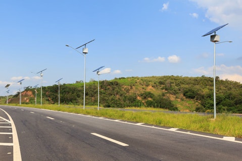brazil, cables, countryside, csp, electric pole, electricity, field, grid, highway, hot water, illumination, industrial, innovation, lamp, light, lighting, lines, panel, photoelectric effect, photovoltaic module, post, power plant, renewable energy, road, rural, sky, solar energy, solar power, summer