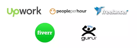 UpWork, Peopleperhour, Fiverr, Guru, Freelancer