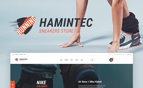 Sleek Looking Hamintec PrestaShop Theme for a Sneakers Store