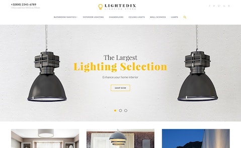 Minimalistic Lightedix Responsive OpenCart Template for Lighting & Electricity Store