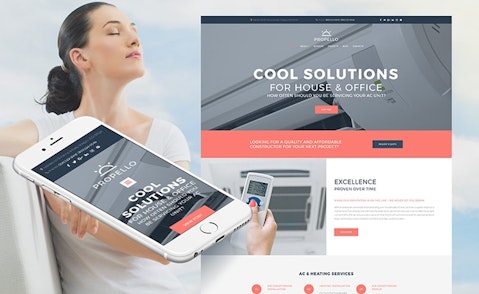 Modest Air Conditioning Responsive Moto CMS 3 Template
