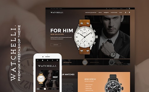Polished Looking Watchelli PrestaShop Theme for Luxury Watches Store