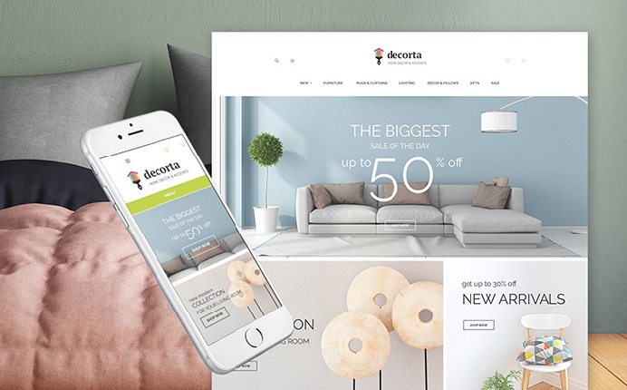 Fashionable Decorta PrestaShop Theme for Furnishing Online Store