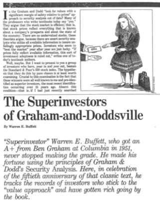 #4 The Superinvestors of Graham And Doddsville - Warren Buffett