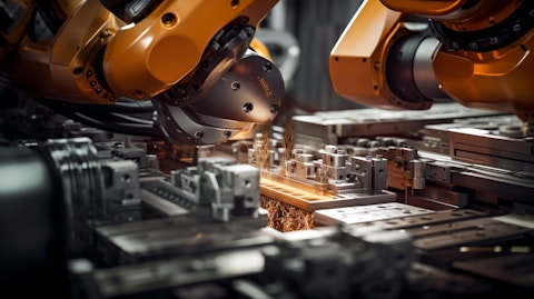 A close up of an automated machine processing other Industrial Metals & Mining resources.