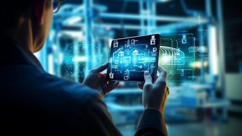 A technician testing the latest 5G device, demonstrating the company's commitment to innovation.