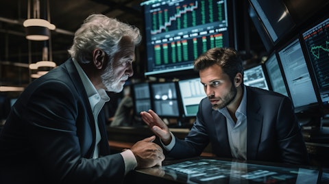 An investor confidently discussing portfolio options with their asset manager.