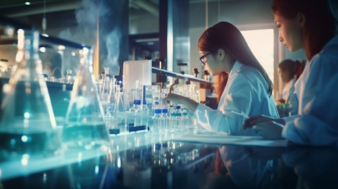 A team of scientists in a lab studying drugs and biologics to help improve consumer health.