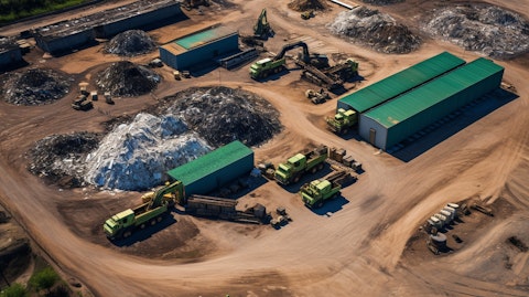 Aerial view of a Waste Management Transfer Station, highlighting the scale of its operations.
