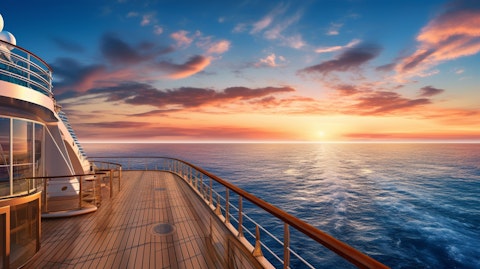 A luxurious cruise ship overlooking a stunning horizon, highlighting the variety of its itineraries.