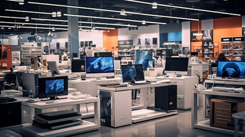 A busy retail store showcasing a wide range of consumer electronics.
