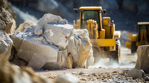 A close-up of limestone being mined from a quarry.