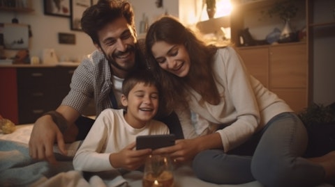 A young adult family using a Camera to record moments of their daily life.