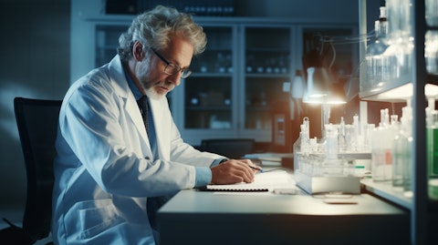 A scientist observing the results of a molecular diagnostic test.